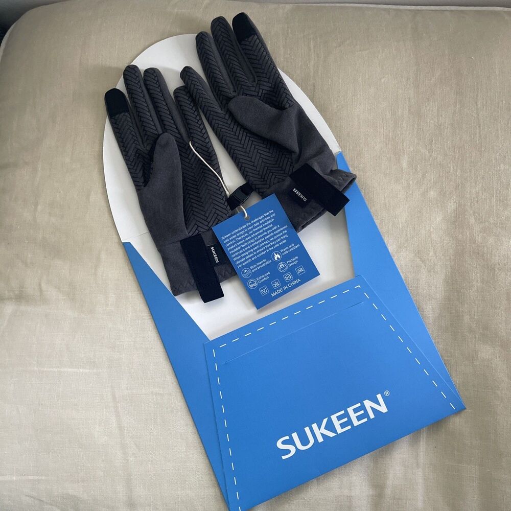 Winter Gloves Women Touchscreen Anti-Slip Warm Gray S